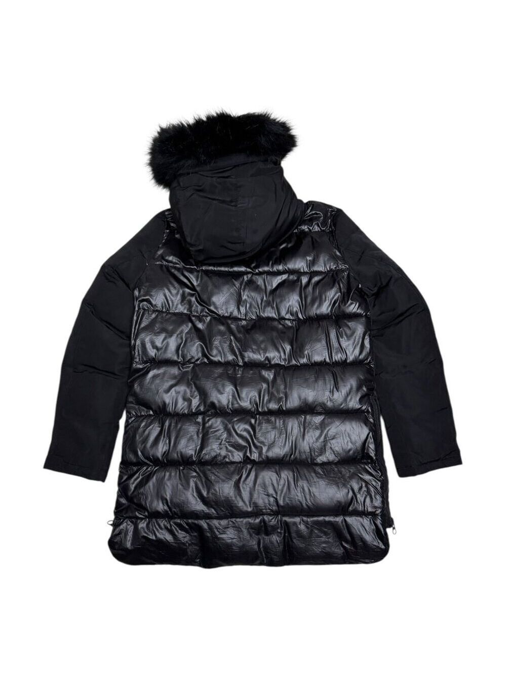 DEREK LAM 10 CROSBY Faux Fur Luxury Designer Winter Puffer Parka Coat Womens M - Picture 4 of 9